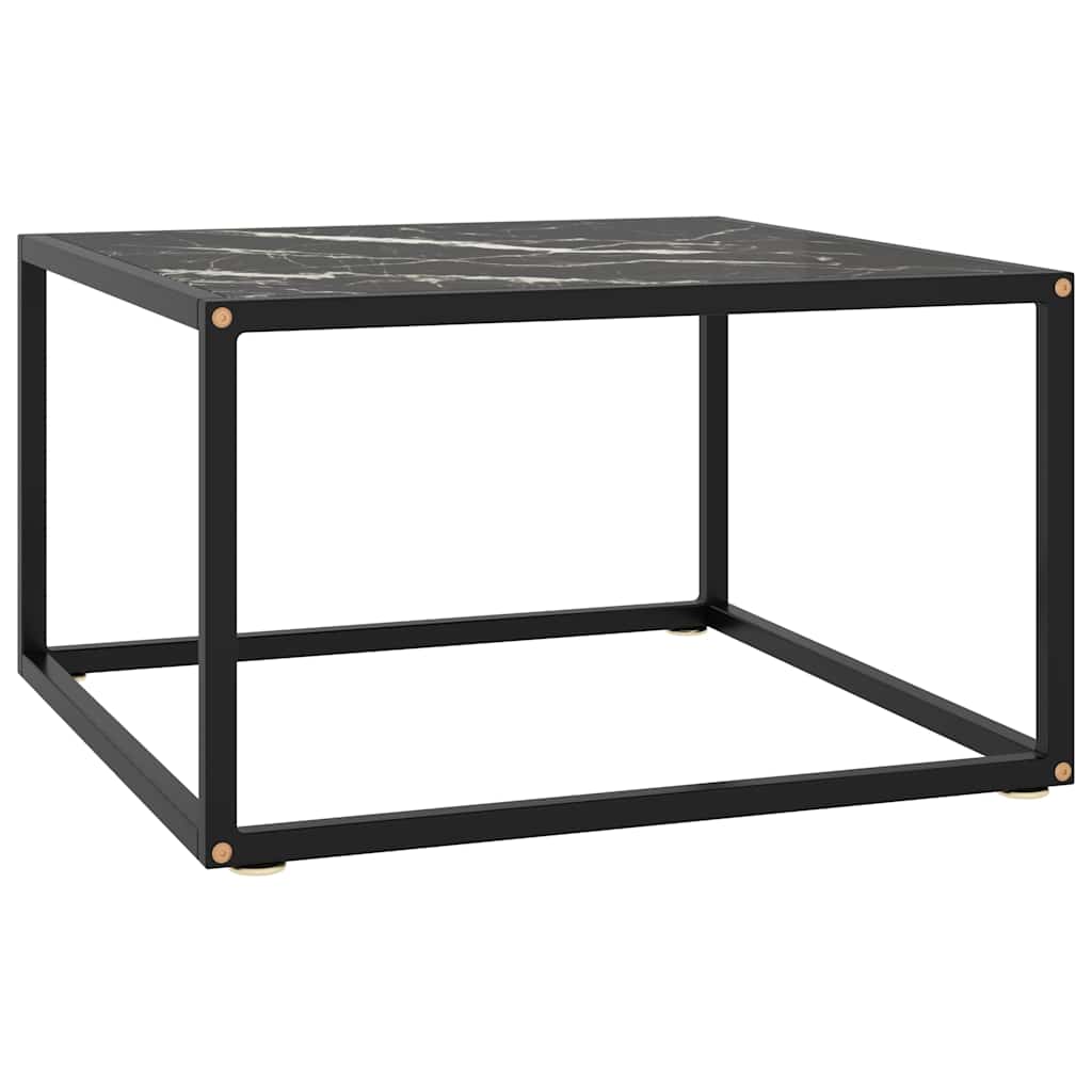 vidaXL Coffee Table | Black | Tempered glass, powder-coated steel | 60x60x35 cm 1