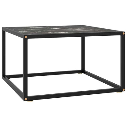 vidaXL Coffee Table | Black | Tempered glass, powder-coated steel | 60x60x35 cm 1
