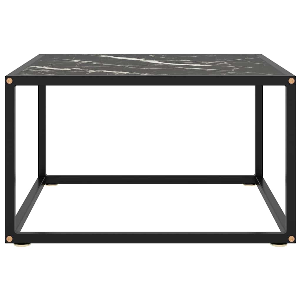 vidaXL Coffee Table | Black | Tempered glass, powder-coated steel | 60x60x35 cm 2