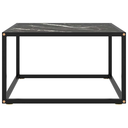 vidaXL Coffee Table | Black | Tempered glass, powder-coated steel | 60x60x35 cm 2