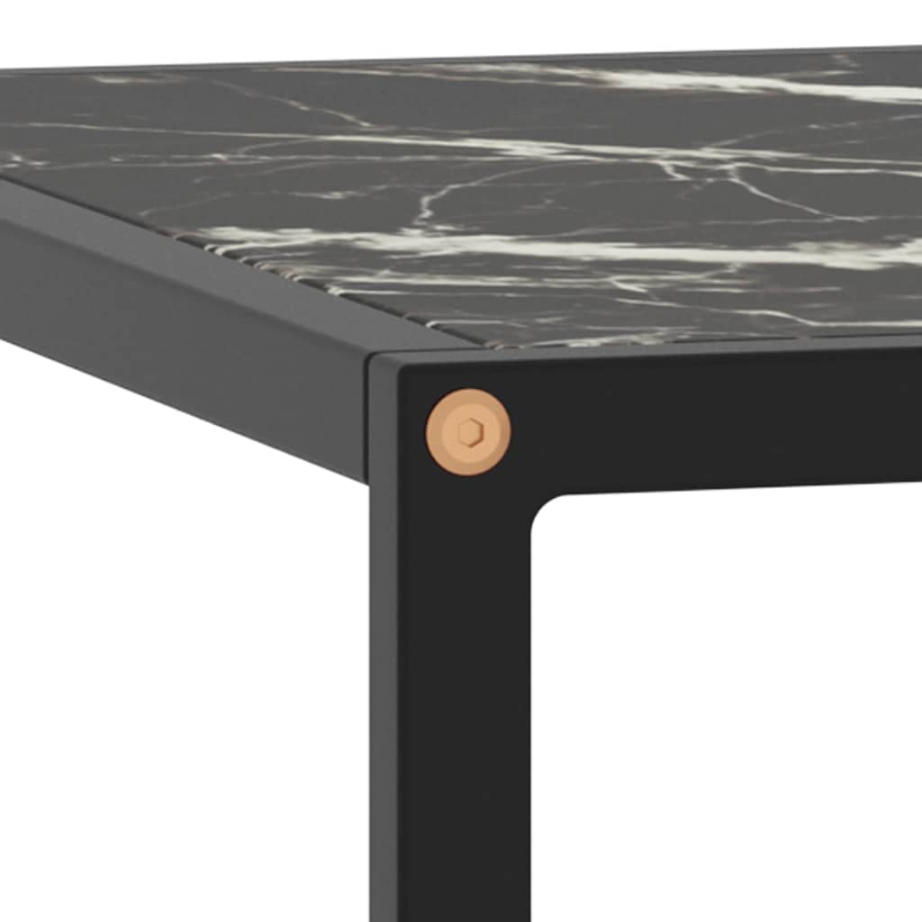 vidaXL Coffee Table | Black | Tempered glass, powder-coated steel | 60x60x35 cm 4