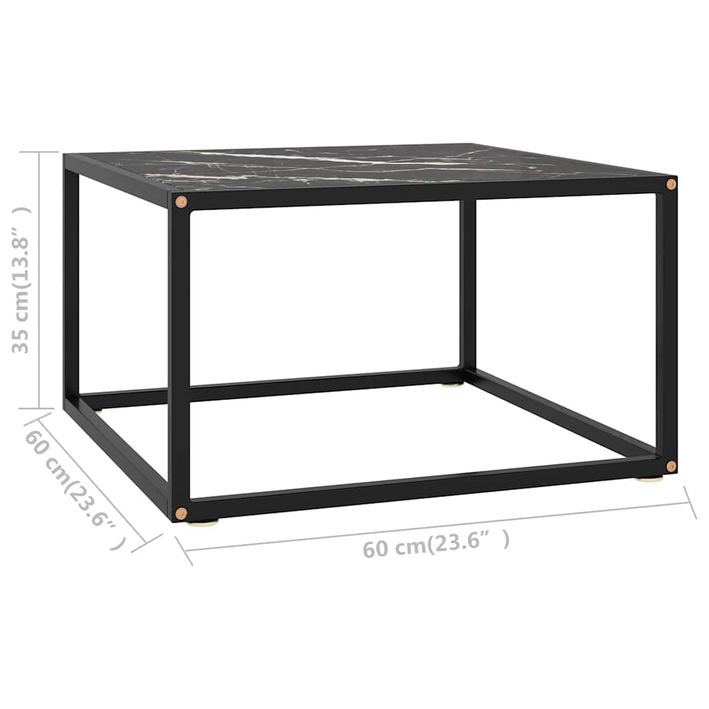 vidaXL Coffee Table | Black | Tempered glass, powder-coated steel | 60x60x35 cm 5