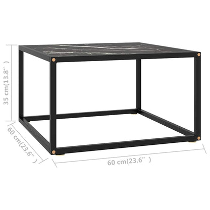 vidaXL Coffee Table | Black | Tempered glass, powder-coated steel | 60x60x35 cm 5