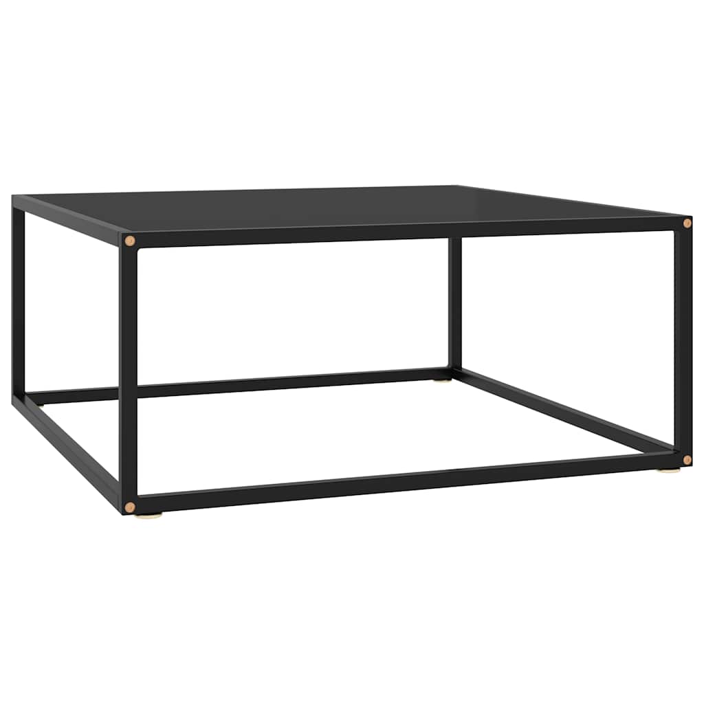 vidaXL Coffee Table Black with Black Glass 80x80x35 cm 1