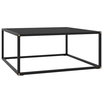 vidaXL Coffee Table Black with Black Glass 80x80x35 cm 1