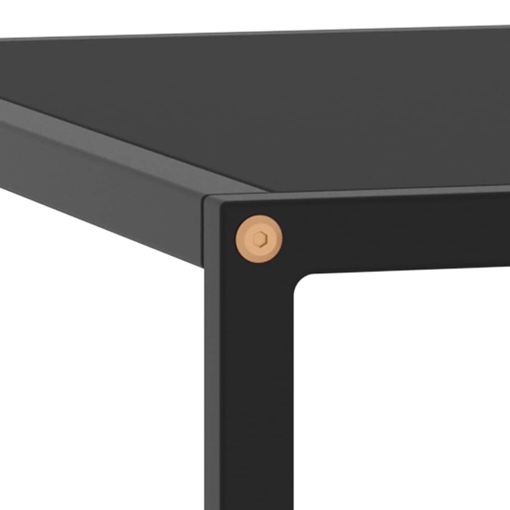vidaXL Coffee Table Black with Black Glass 80x80x35 cm 4