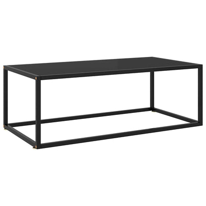 vidaXL Coffee Table Black with Black Glass 100x50x35 cm 1