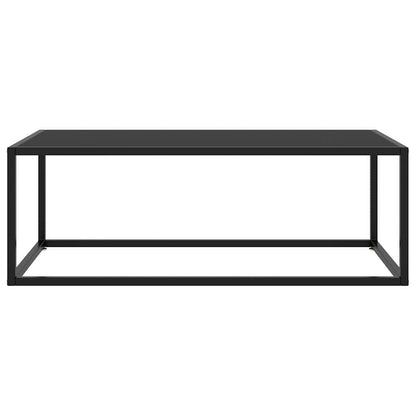 vidaXL Coffee Table Black with Black Glass 100x50x35 cm 2