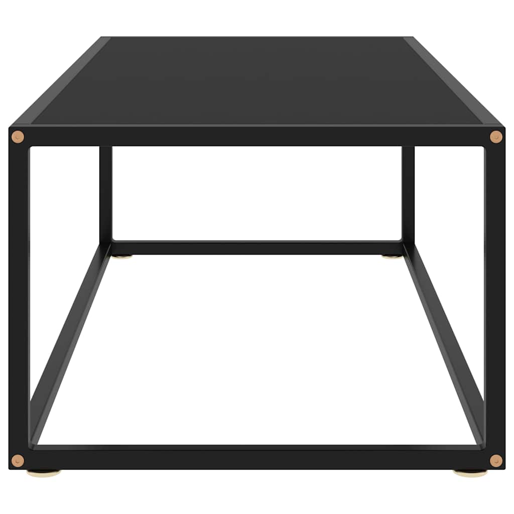 vidaXL Coffee Table Black with Black Glass 100x50x35 cm 3