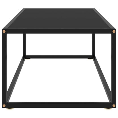 vidaXL Coffee Table Black with Black Glass 100x50x35 cm 3