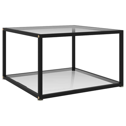 vidaXL Coffee Table | Transparent, Black | Tempered Glass, Powder-Coated Steel 1