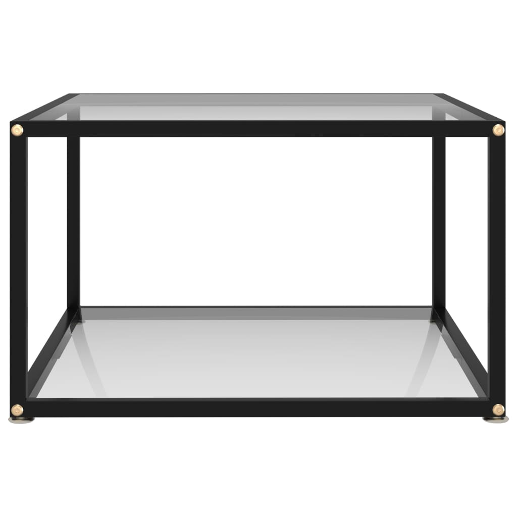 vidaXL Coffee Table | Transparent, Black | Tempered Glass, Powder-Coated Steel 2