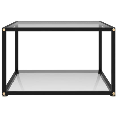 vidaXL Coffee Table | Transparent, Black | Tempered Glass, Powder-Coated Steel 2