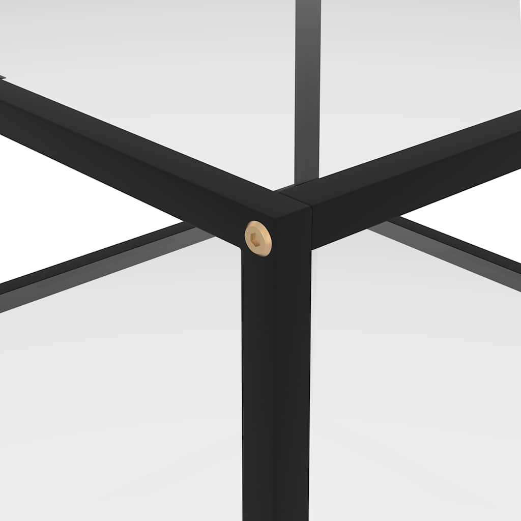 vidaXL Coffee Table | Transparent, Black | Tempered Glass, Powder-Coated Steel 4