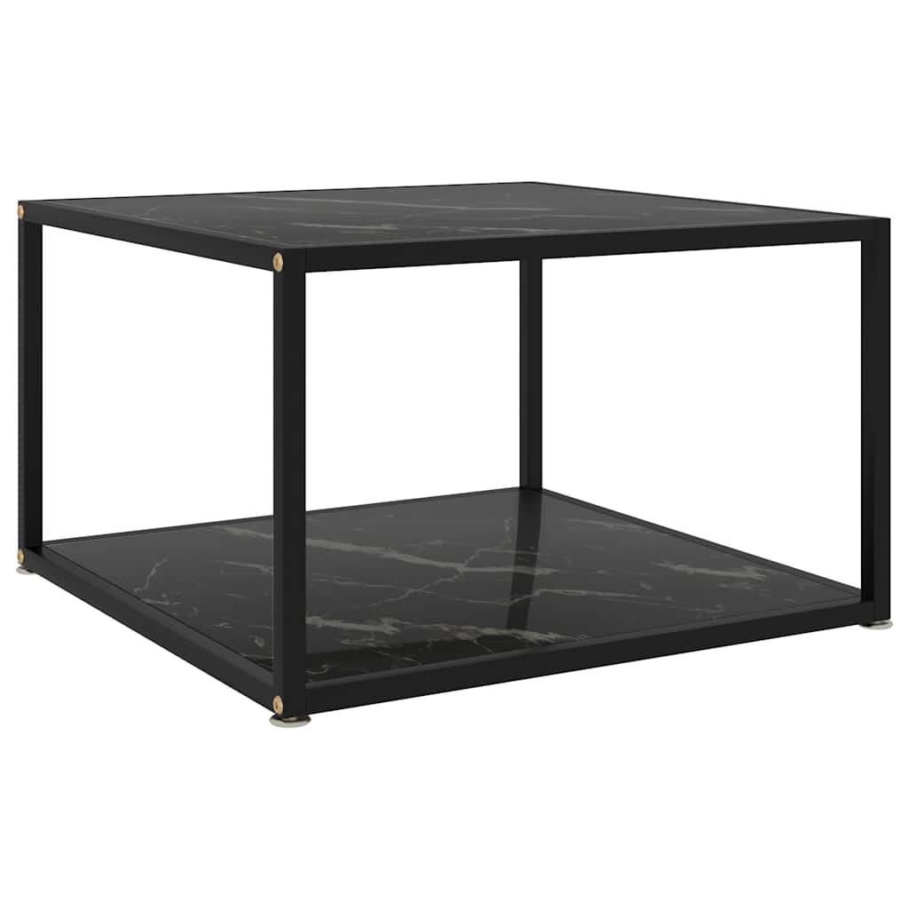 vidaXL Coffee Table | Black | Tempered Glass | 60x60x35 cm | Square 1
