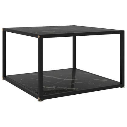 vidaXL Coffee Table | Black | Tempered Glass | 60x60x35 cm | Square 1