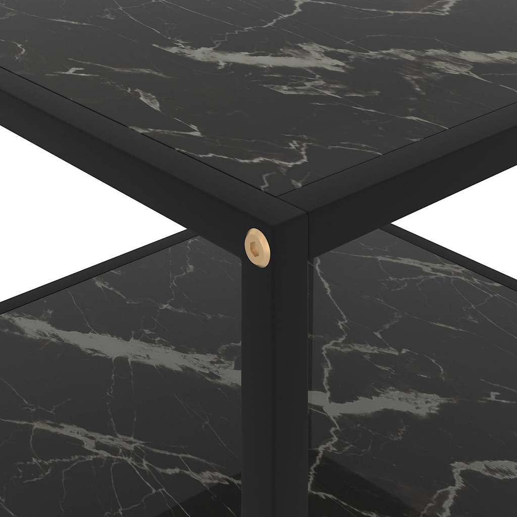 vidaXL Coffee Table | Black | Tempered Glass | 60x60x35 cm | Square 4