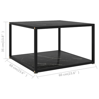 vidaXL Coffee Table | Black | Tempered Glass | 60x60x35 cm | Square 5