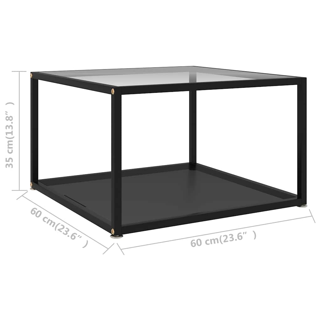 vidaXL Coffee Table | Transparent and Black 5