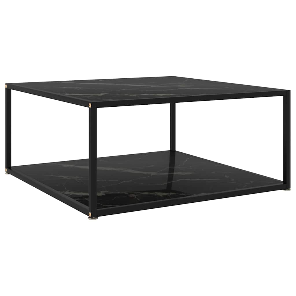 322895 vidaXL Coffee Table Black 80x80x35 cm Tempered Glass 1