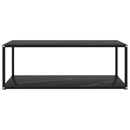 vidaXL Coffee Table | Black | Tempered glass, powder-coated steel | Medium 2