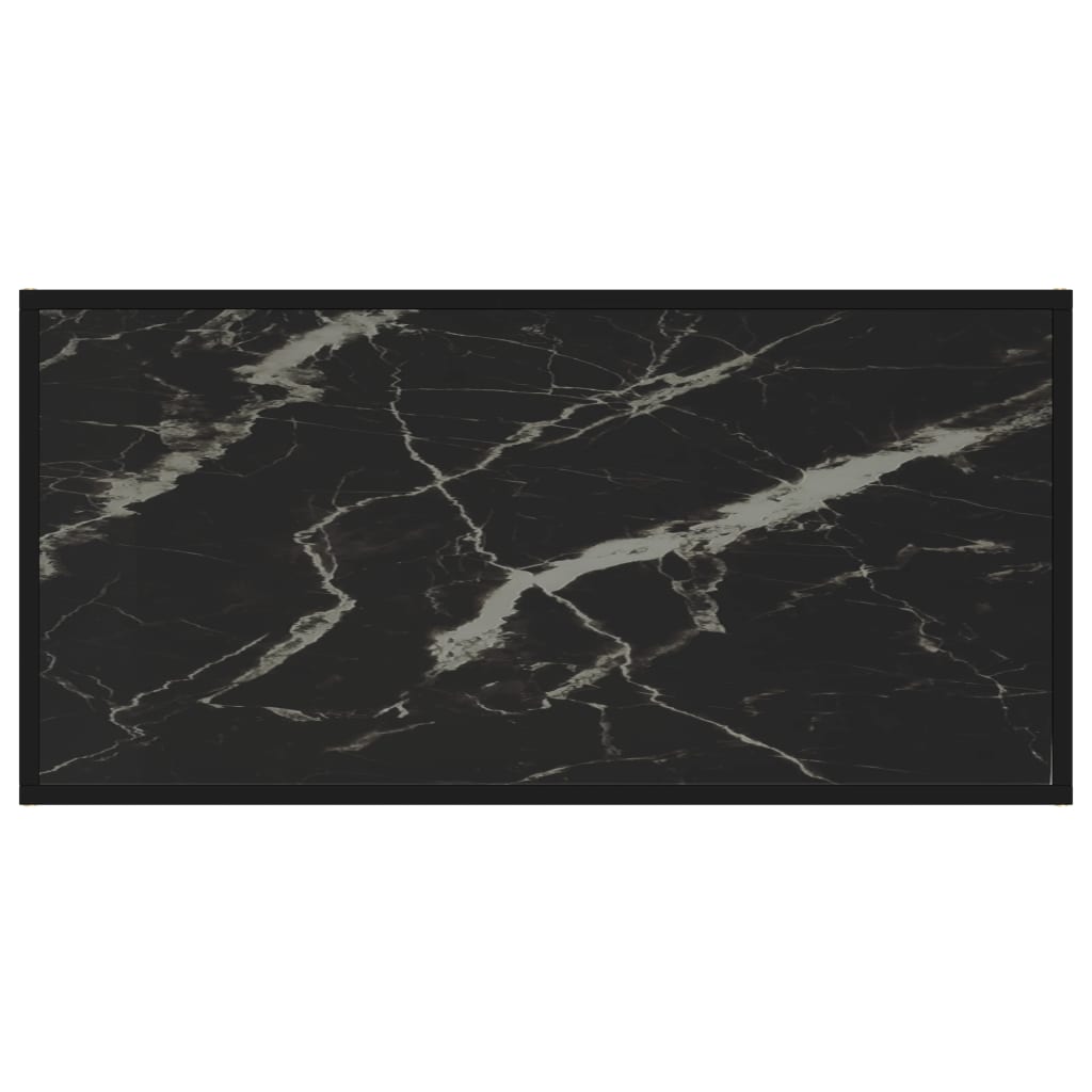 vidaXL Coffee Table | Black | Tempered glass, powder-coated steel | Medium 3