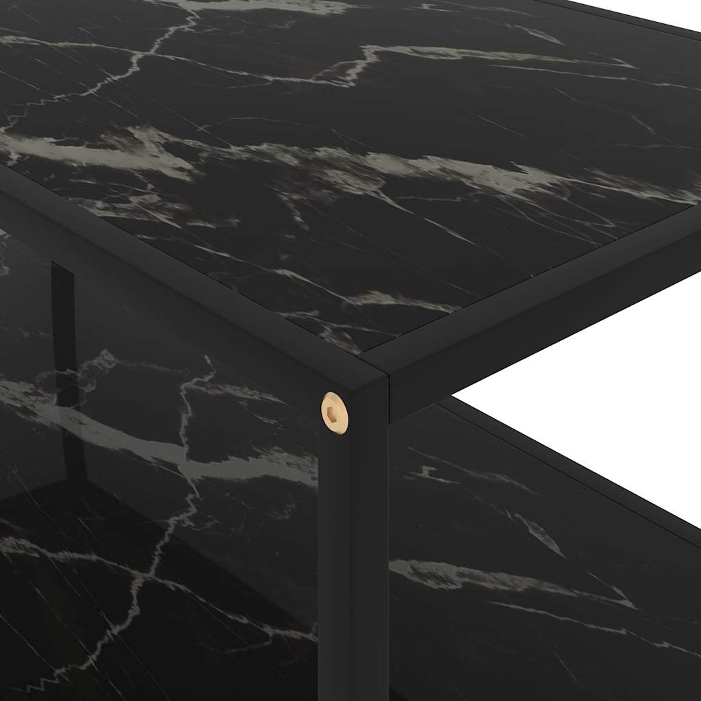 vidaXL Coffee Table | Black | Tempered glass, powder-coated steel | Medium 4