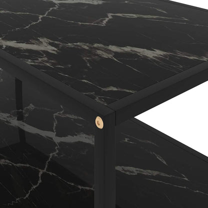 vidaXL Coffee Table | Black | Tempered glass, powder-coated steel | Medium 4
