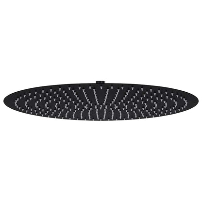 vidaXL Rain Shower Head Stainless Steel 50 cm Round Black 1