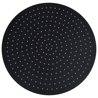 vidaXL Rain Shower Head Stainless Steel 50 cm Round Black 2