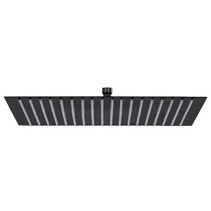 vidaXL Rain Shower Head Stainless Steel 50x50 cm Square Black 1