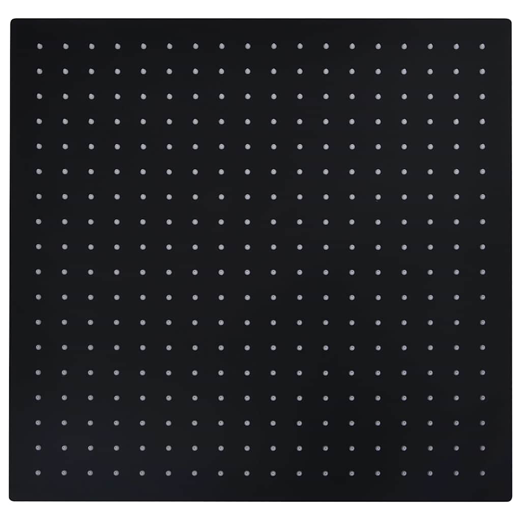 vidaXL Rain Shower Head Stainless Steel 50x50 cm Square Black 2