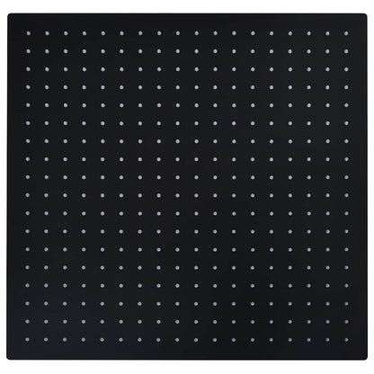 vidaXL Rain Shower Head Stainless Steel 50x50 cm Square Black 2