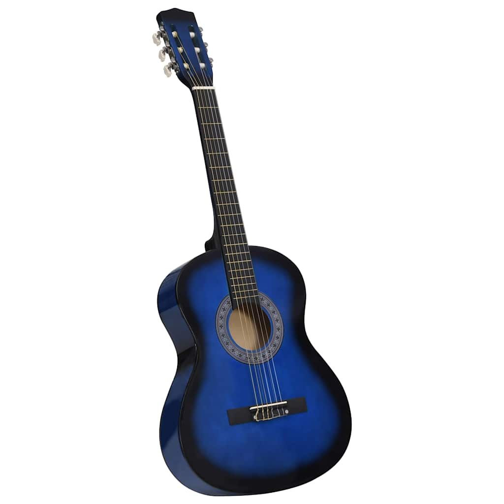 vidaXL Classical Guitar for Beginner with Bag Blue 3/4 36" 2