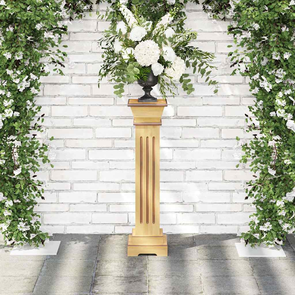 323968 vidaXL Classic Square Pillar Plant Stand Light Wood 17x17x66 cm MDF 3