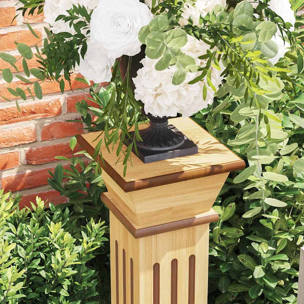 323968 vidaXL Classic Square Pillar Plant Stand Light Wood 17x17x66 cm MDF 4