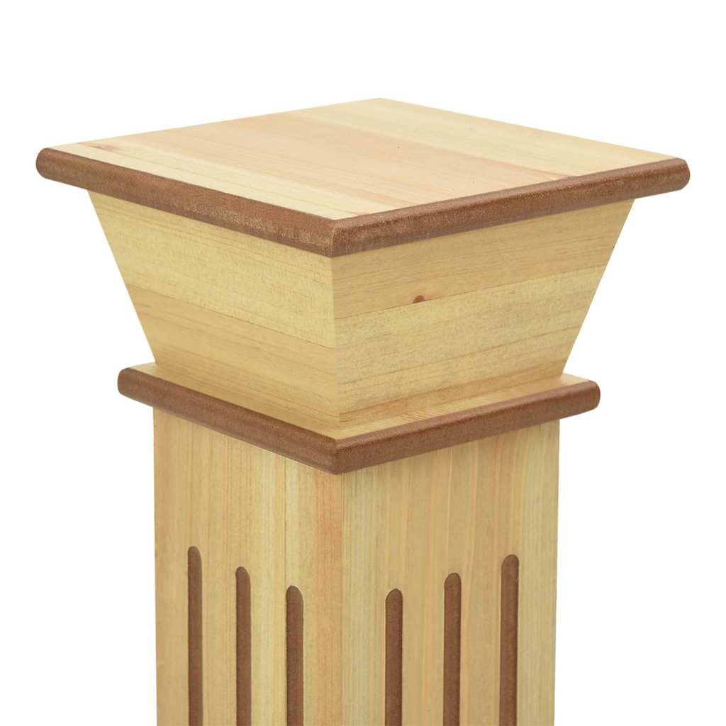 323968 vidaXL Classic Square Pillar Plant Stand Light Wood 17x17x66 cm MDF 6
