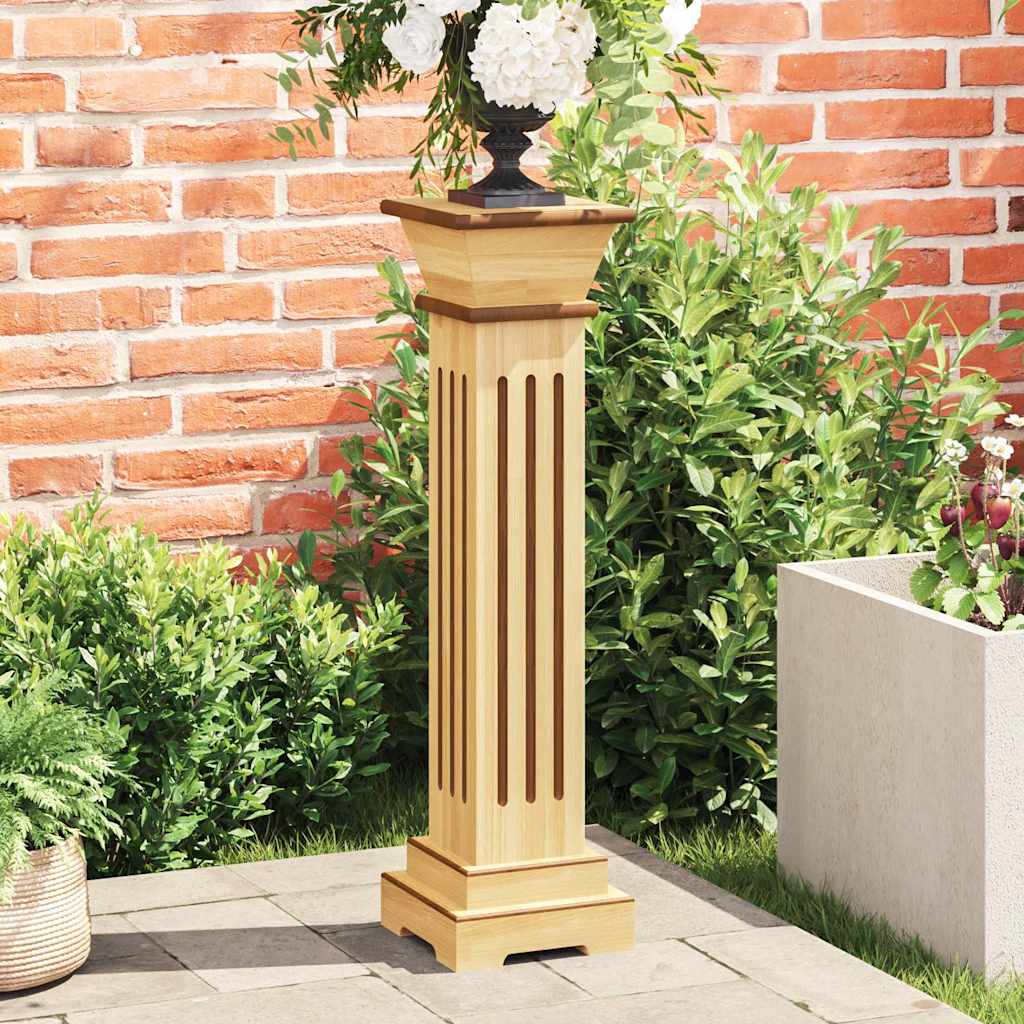 323968 vidaXL Classic Square Pillar Plant Stand Light Wood 17x17x66 cm MDF 1