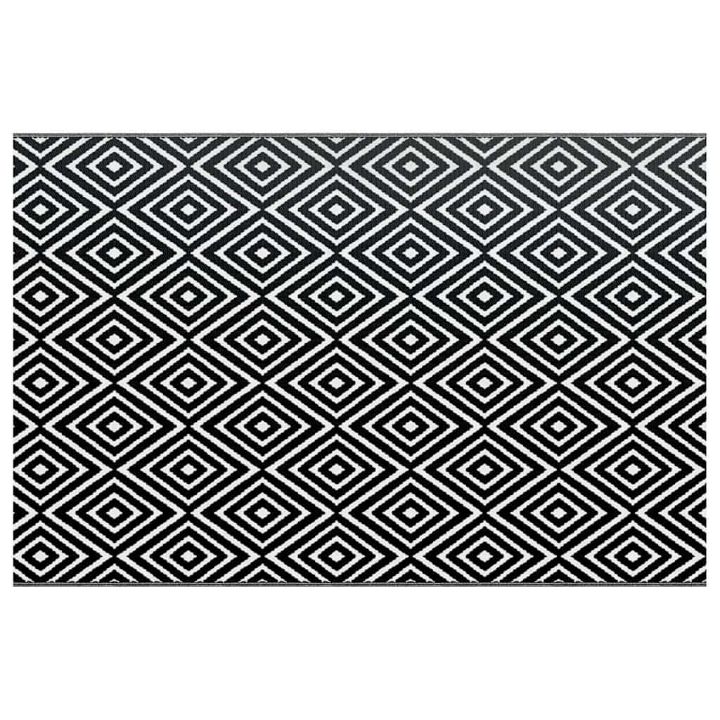 vidaXL Outdoor Carpet | White and Black | Polypropylene | 190 x 290 cm 2