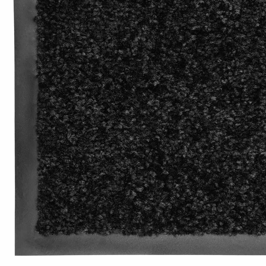 vidaXL Door Mat | Black | Polyamide Surface, PVC Backing | 90x150 cm | Non-slip 3