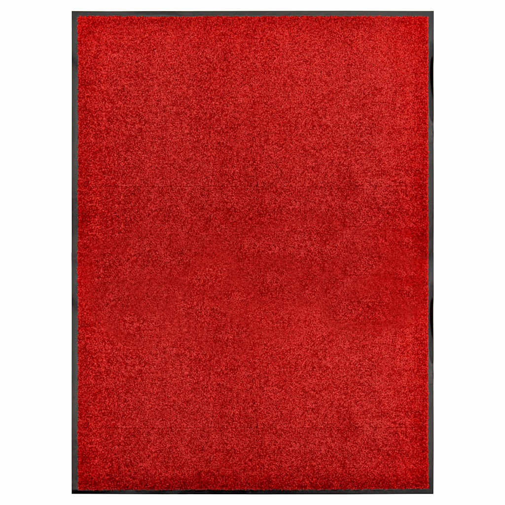 323424 vidaXL Doormat Washable Red 90x120 cm 1