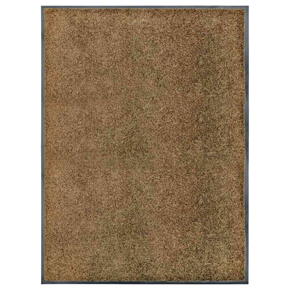 323436 vidaXL Doormat Washable Brown 90x120 cm 1