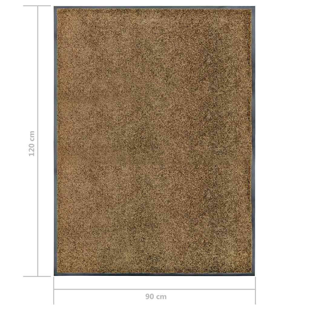 323436 vidaXL Doormat Washable Brown 90x120 cm 6