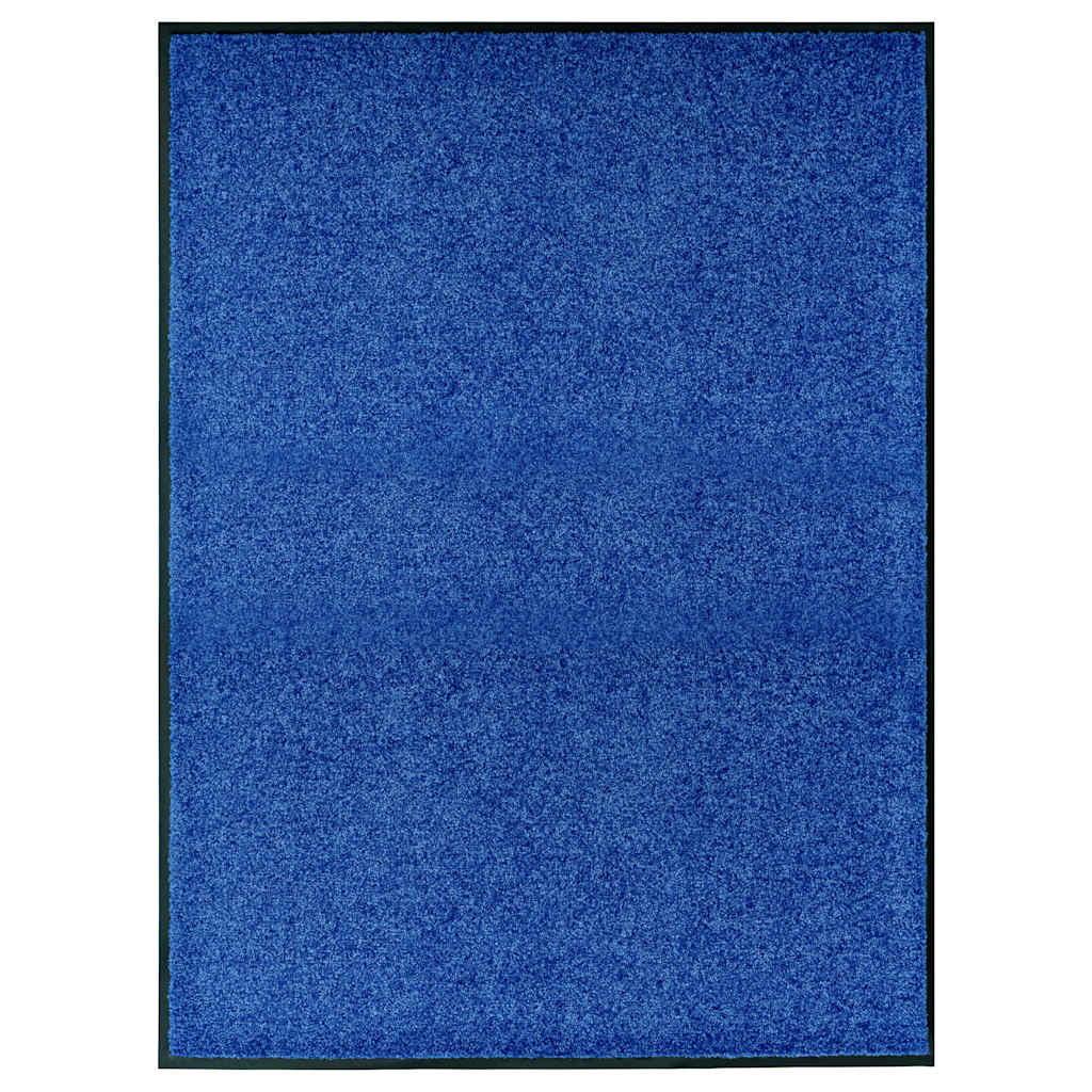 323442 vidaXL Doormat Washable Blue 90x120 cm 1