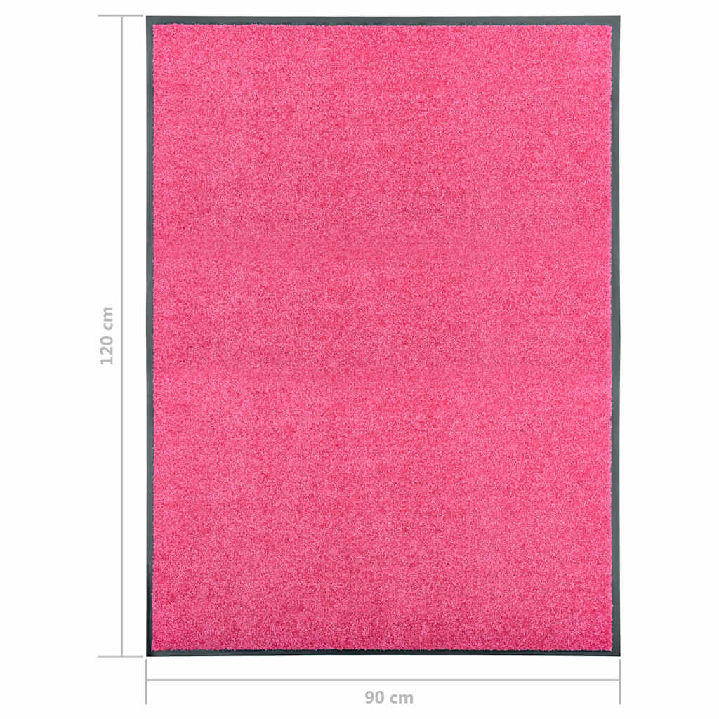 vidaXL Doormat Washable Pink 90x120 cm 6