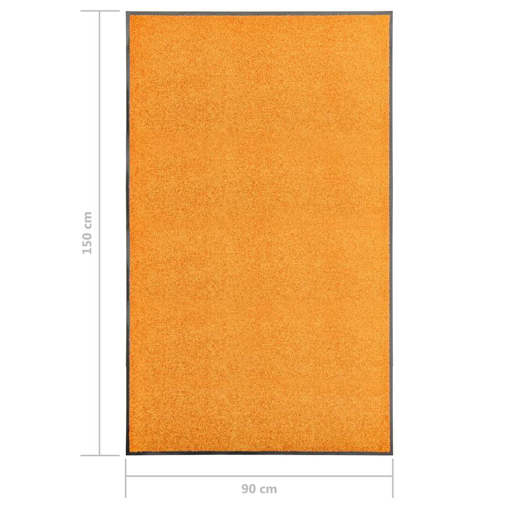 vidaXL Doormat Washable Orange 90x150 cm 6