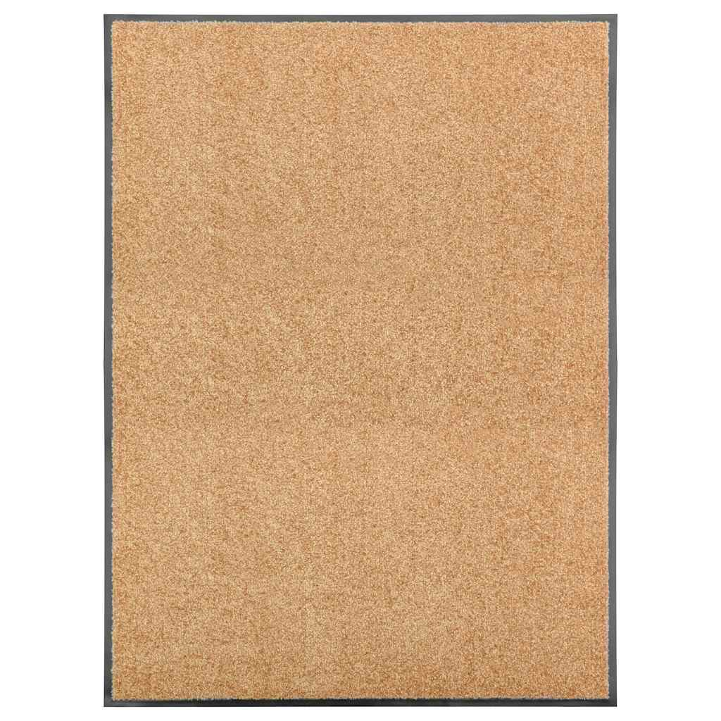 323466 vidaXL Doormat Washable Cream 90x120 cm 1