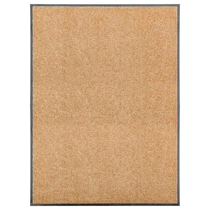 323466 vidaXL Doormat Washable Cream 90x120 cm 1