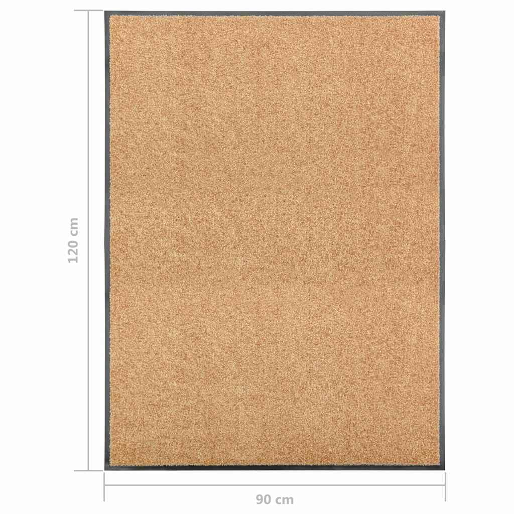 323466 vidaXL Doormat Washable Cream 90x120 cm 6