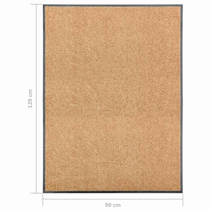323466 vidaXL Doormat Washable Cream 90x120 cm 6